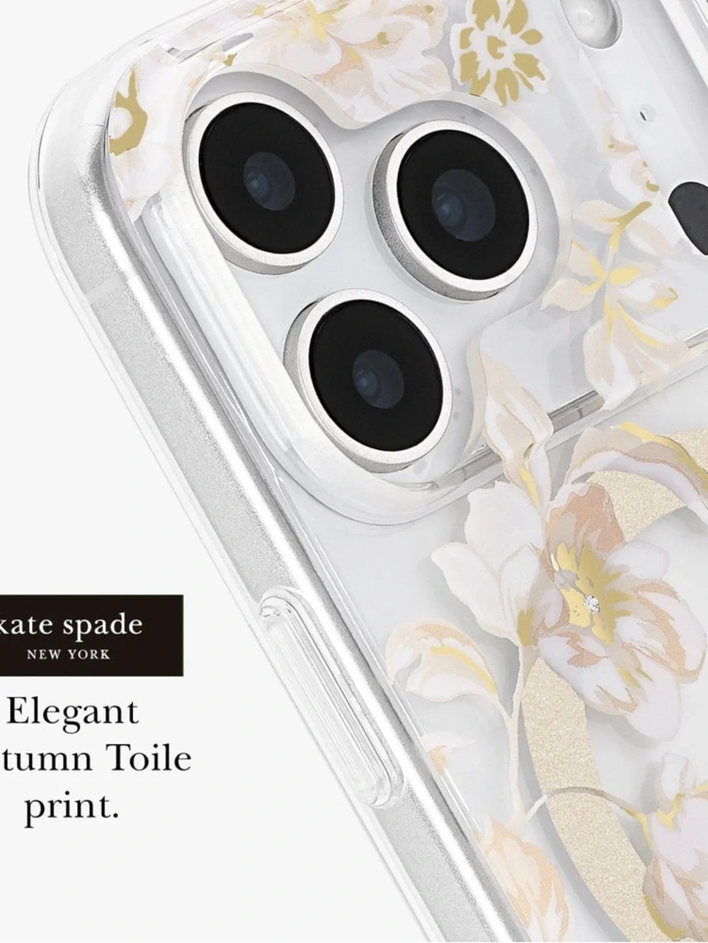 kate spade Floral Clear iPhone Case with Pink and Gold Accents
